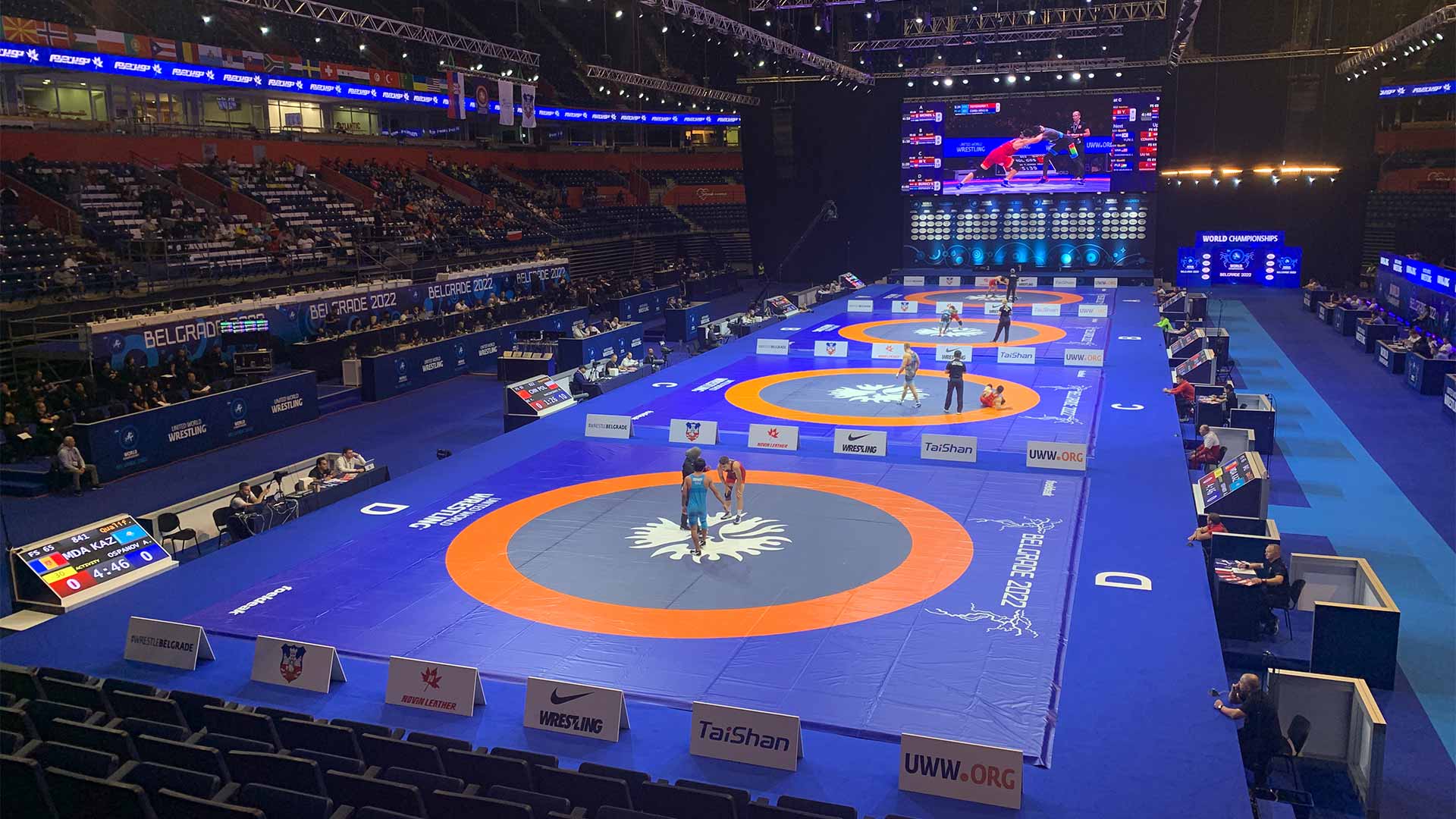 Foeldeak wrestling mats at the World Wrestling Championships 2022 in Belgrade